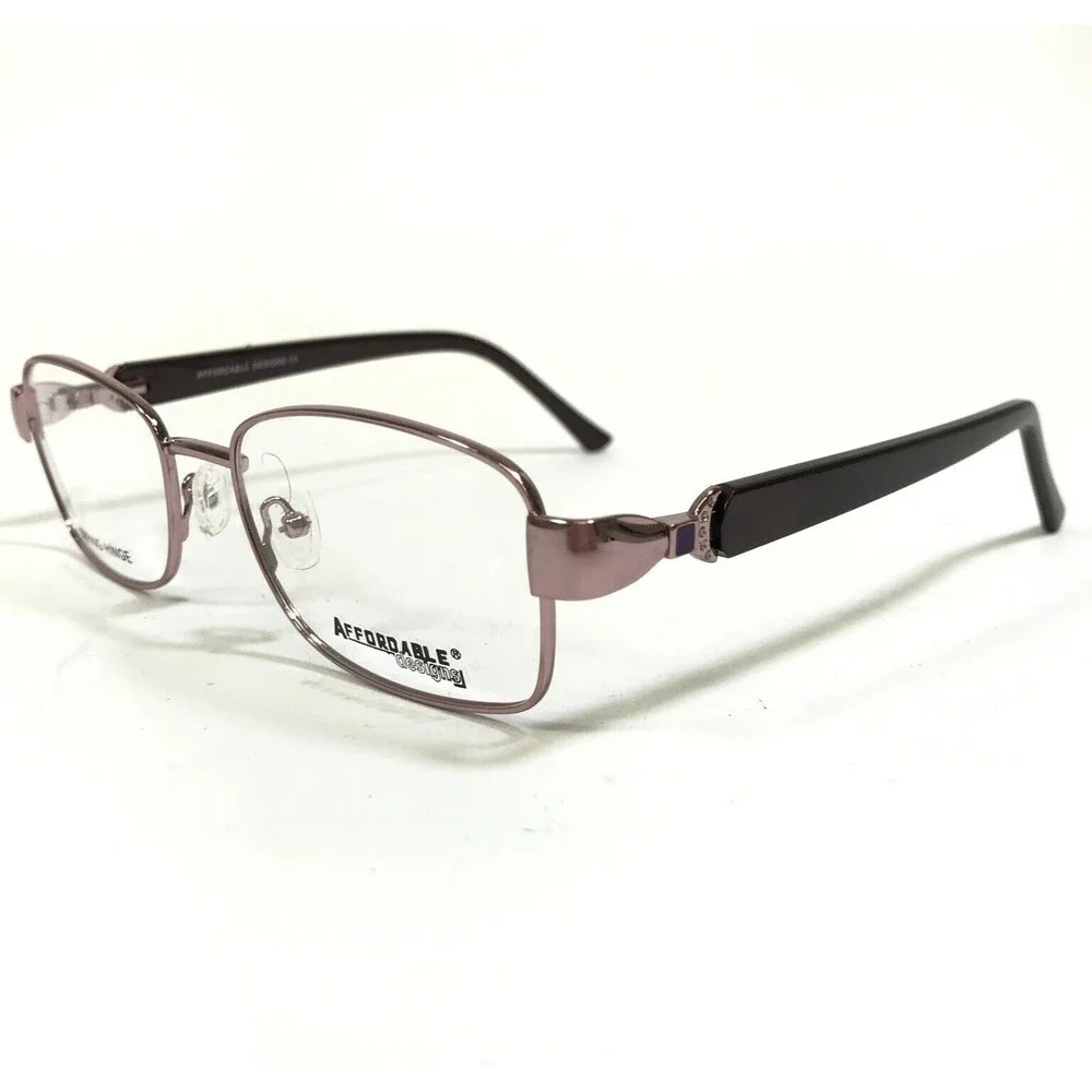 Affordable Designs Eyeglasses Frames MARGE ROSE Brown Pink Cat Eye 53-18-135